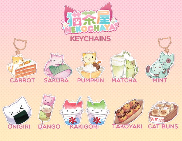 Nekochaya Acrylic Keychains