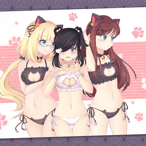 Cat Lingerie A6 Print