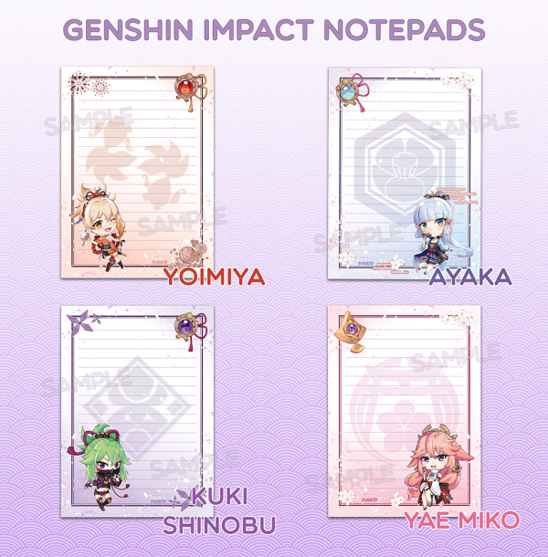 Genshin Impact A6 Notepads