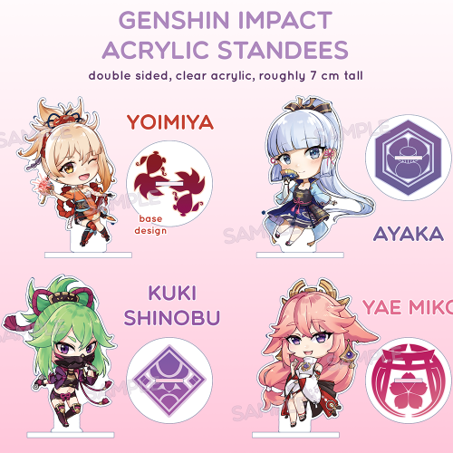 Genshin Impact Chibi Acrylic Standees