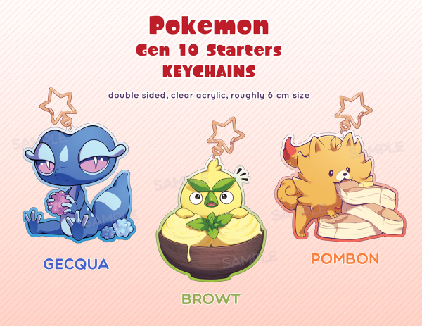 Pokemon Gen 10 Starters Acrylic Keychains