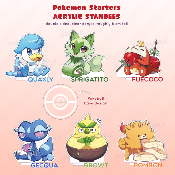 Pokemon Starters Acrylic Standees
